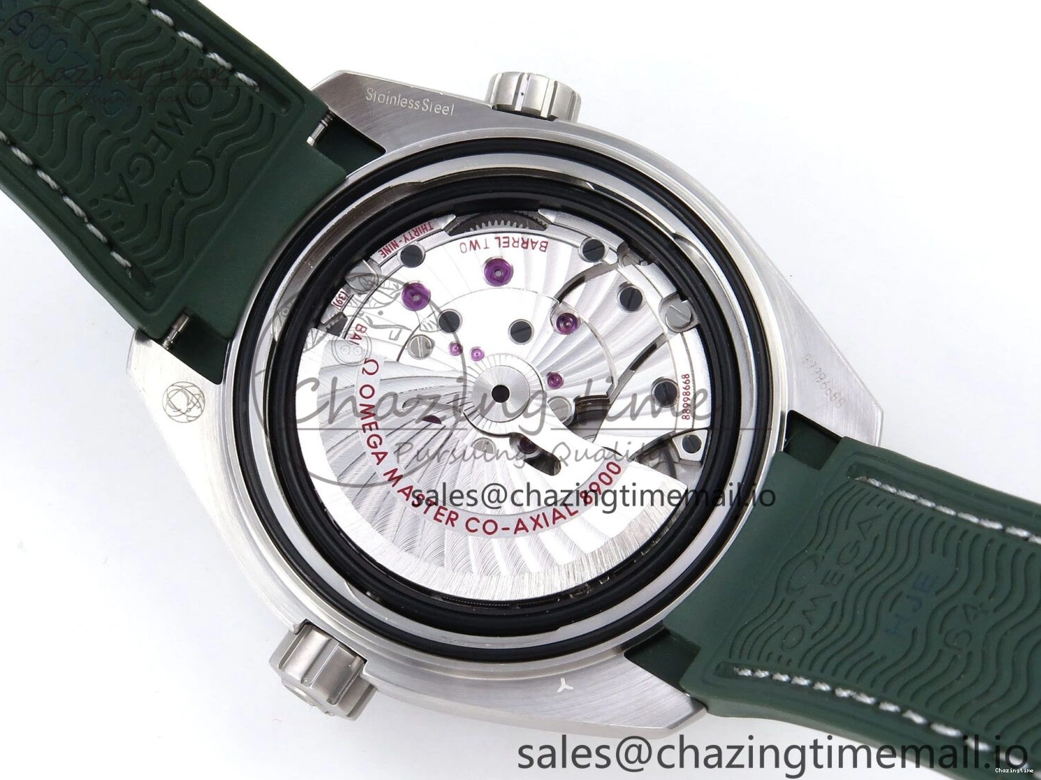 0513 Planet Ocean 43.5mm SS VSF 1:1 Best Edition Green Bezel White Dial on Green Rubber Strap A8900 Super Clone Unisex 7713